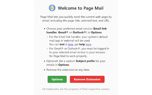 Page Mail screenshot