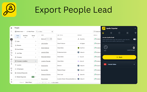 Apollo Exporter - Extract & Export Apollo B2B Leads screenshot