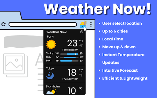 Weather Now! Real time weather report and 3-day forecast screenshot