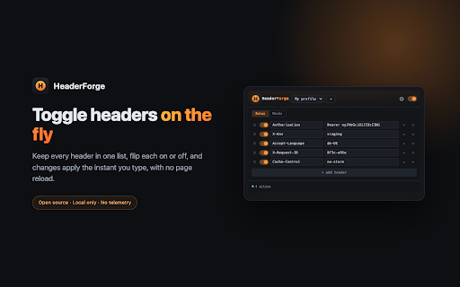 HeaderForge screenshot