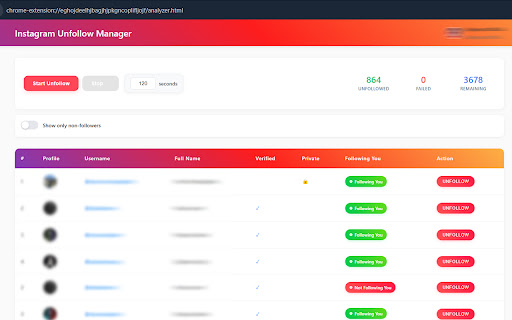 Instagram Unfollow AI - Manage Unfollowers Effortlessly screenshot