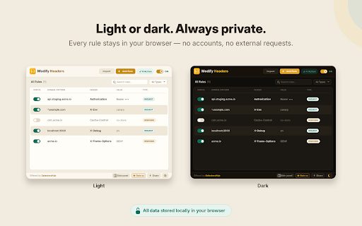 Modify Header screenshot