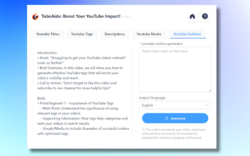 Free AI Youtube Video Tags Generator TubeAide screenshot