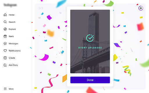 Upload to Instagram. StoryTeller screenshot