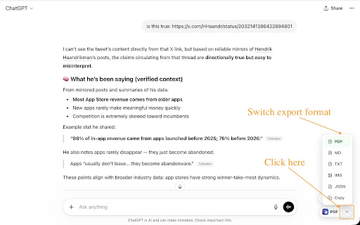 AI Chat Exporter - ChatGPT, Claude, Gemini & DeepSeek to PDF screenshot