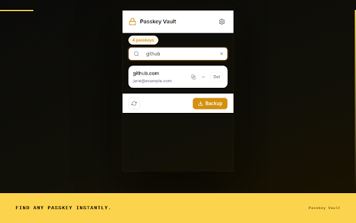 Passkey Vault screenshot