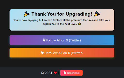 X (Twitter) Unfollow,Follow All 2026 screenshot