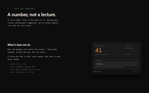 tab•tally — Open Tab Counter & Warning screenshot