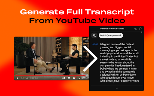 Transcript Youtube Video screenshot