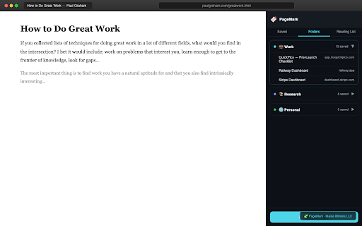 PageMark - Smart Bookmarks & Read Later screenshot