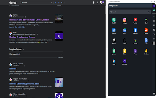 Chat GPT Side Bar MeaVana screenshot