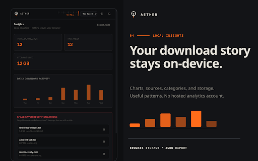 Aether — Download Manager for Chrome | HLS Video, Torrents & Debrid screenshot
