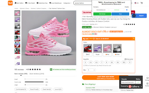 TMDS - Dropshipping for TEMU and WooCommerce Extension screenshot