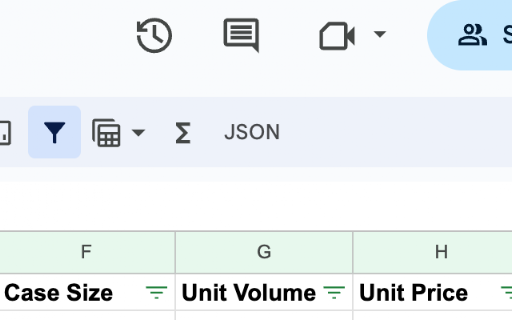 Sheets to JSON screenshot