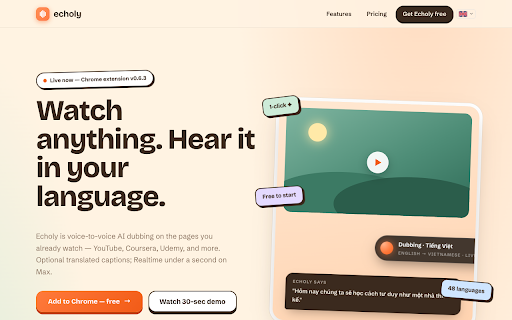 Echoly — AI voice dubbing & translation for video screenshot