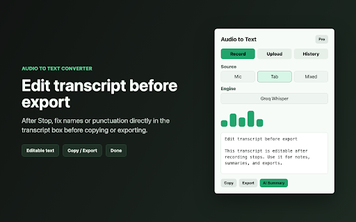 Audio to Text - AI Transcription screenshot