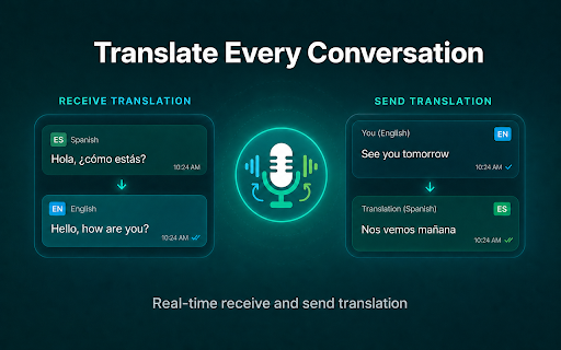 Audio to Text + Translation in WhatsApp Web using AI screenshot