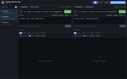 PieSocket - WebSocket & SocketIO Test Client screenshot