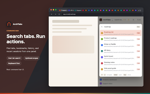 ArchTabs — Ultra-Compact Chrome Vertical Tabs · Fit Twice the Tabs screenshot