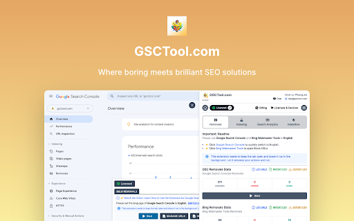 Google Search Console & Bing Webmaster Tools screenshot