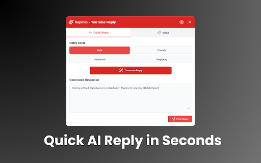 Yt Reply: AI Reply Assistant for YouTube Comments screenshot