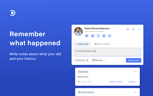 Dex - Personal CRM & Contacts screenshot