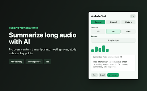 Audio to Text - AI Transcription screenshot