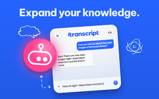 Transcript - AI Homework Helper screenshot