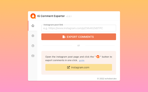 Ins Comment Exporter screenshot