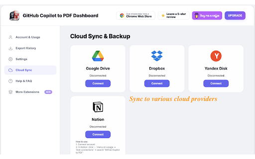 GitHub Copilot to PDF: Export GitHub Copilot Chats to PDF, Markdown, JSON screenshot