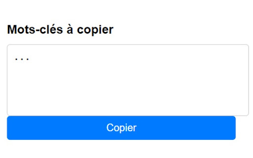 Copy the keywords from TigerSEO 📙 screenshot