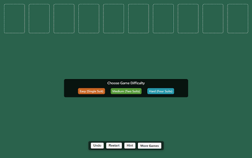 Silkweaver Spider Solitaire: Undo, Hint screenshot