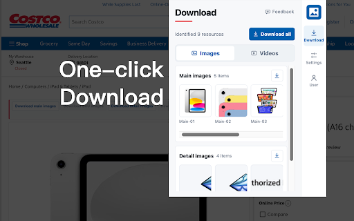 Costco Image & Video Downloader screenshot
