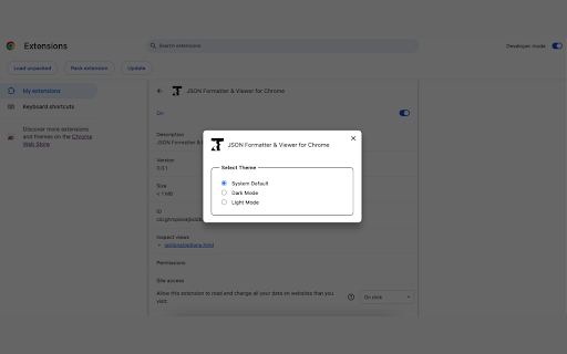 JSON Formatter & Viewer for Chrome screenshot