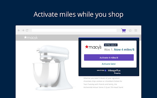 United Airlines MileagePlus Shopping℠ screenshot