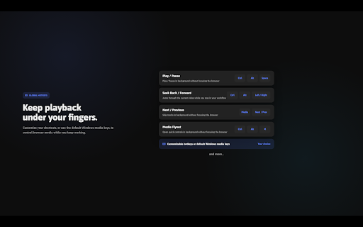 Browser Media Controls screenshot