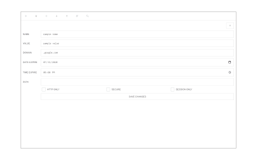 Cookie Editor screenshot