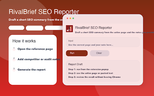RivalBrief SEO Reporter screenshot