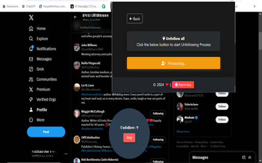 X (Twitter) Unfollow,Follow All 2026 screenshot
