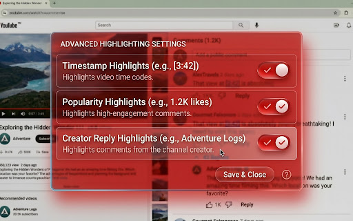 YouTube Comment Highlighter screenshot