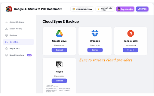 Export Google AI Studio Chats to PDF: Download Google AI Studio Chats screenshot