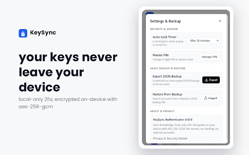 KeySync - 2FA Authenticator screenshot
