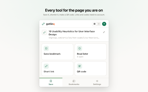 gotlinq – URL Shortener, QR Code Generator & Bookmark Manager screenshot
