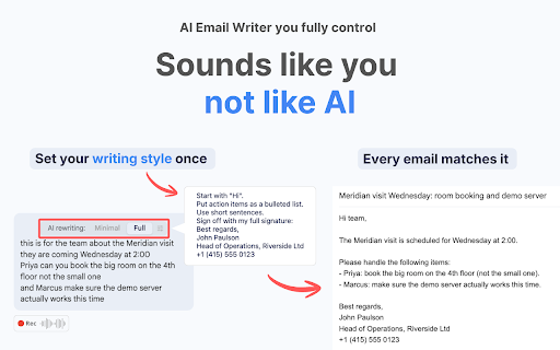 AI Email Response Generator & Dictation for Gmail - Speak2mail screenshot