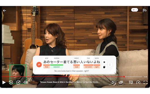 HayaiLearn: AI-powered Japanese Language Learning on Youtube & Netflix screenshot