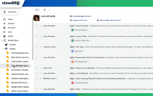 Sort Gmail Inbox by cloudHQ screenshot