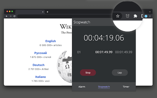 Alarm, Timer and Stopwatch screenshot