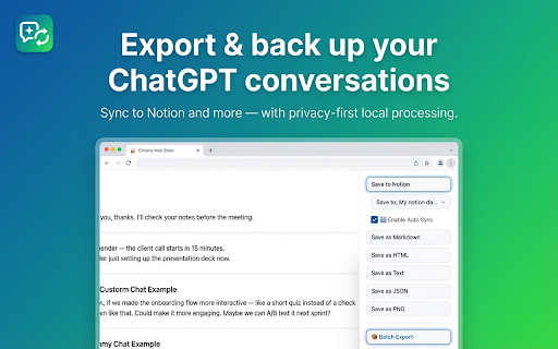 GPT2Notes – Export & Backup ChatGPT to Notion (Batch & Auto Sync) screenshot