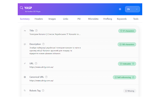 YASP - Yet Another SEO Plugin screenshot