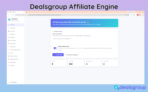 DealsGroup Affiliate Engine screenshot